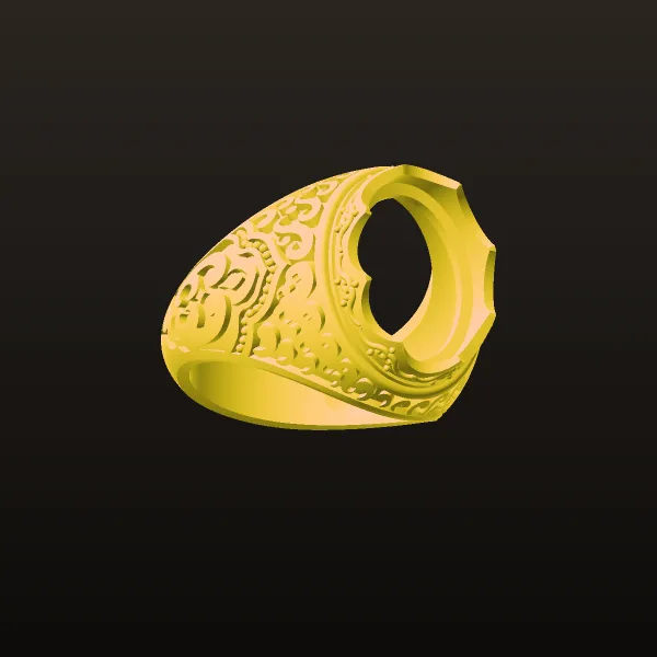 Arabesque Men's Ring Code 02 3D Model