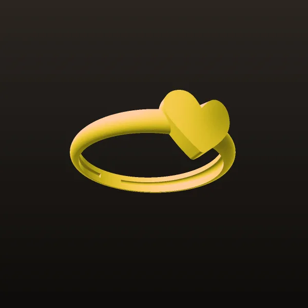 Minimal Heart Ring 3D Model