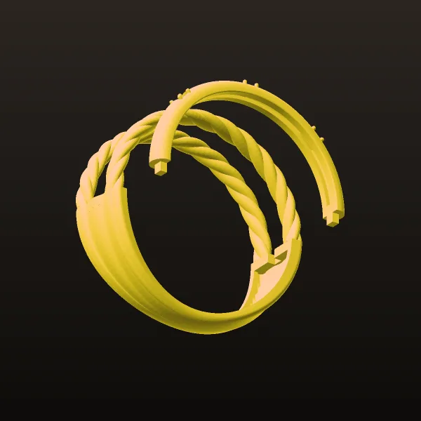 Chand Takeh Ring Code 02 3D Model