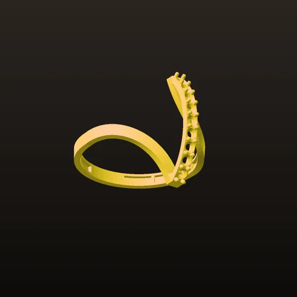 Stone-Set Ring Code 01 3D Model