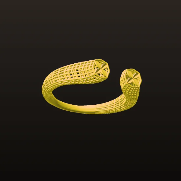 Fusion Flower Kaf Dar Ring 3D Model