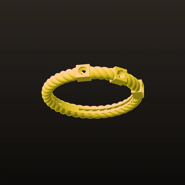 Stone-Set Ring Code 04 3D Model