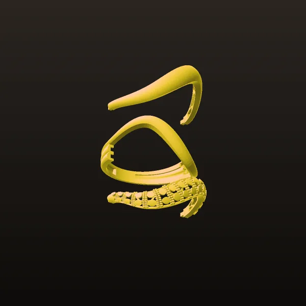 Faceted Chand Takeh Ring Code 26 3D Model