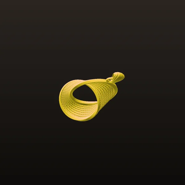 Spiral Pendant Necklace twisted 3D Model