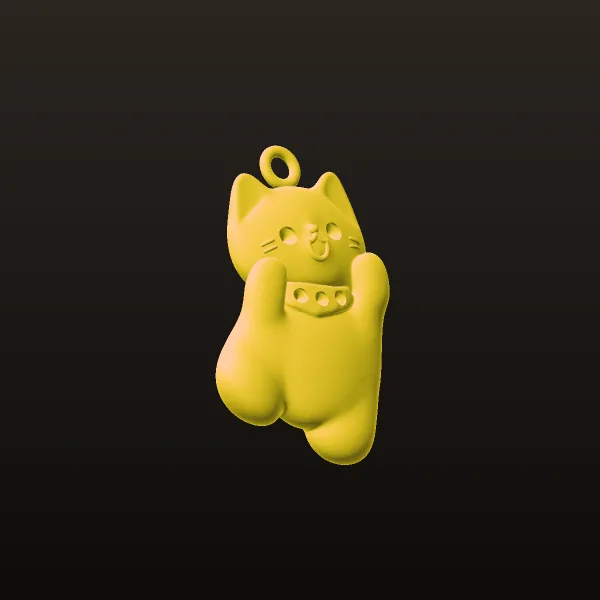 Cat Pendant Code 02 3D Model