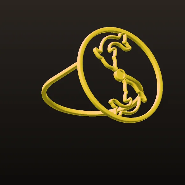 Minimal Dolphin Ring Code 2 3D Model