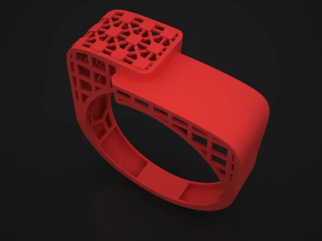 Faceted Mirror Fusion Ring R-T-12 3D Model