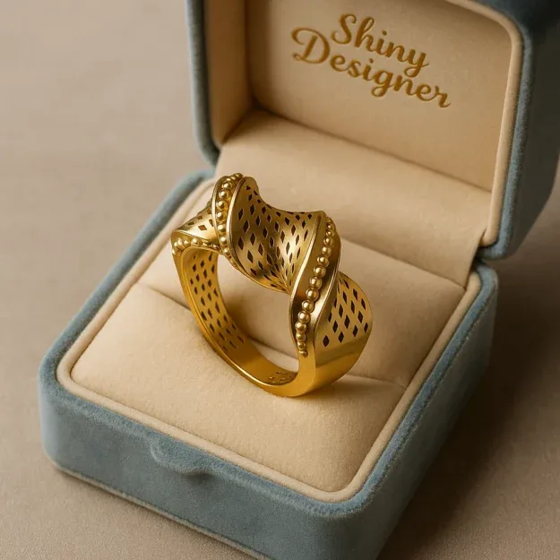 Twist Wedding Band Screw Ring 3D Model