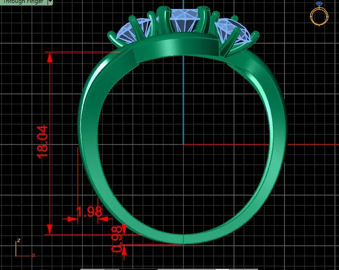 Ring Solitaire Ring Gemstone 3 Code 08 3D Model — image 5