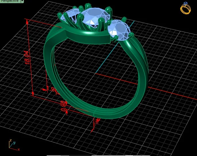 Ring Solitaire Ring Gemstone 3 Code 08 3D Model — image 6