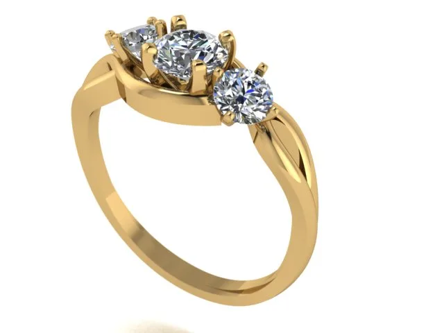 Ring Solitaire Ring Gemstone 3 Code 08 3D Model — image 7