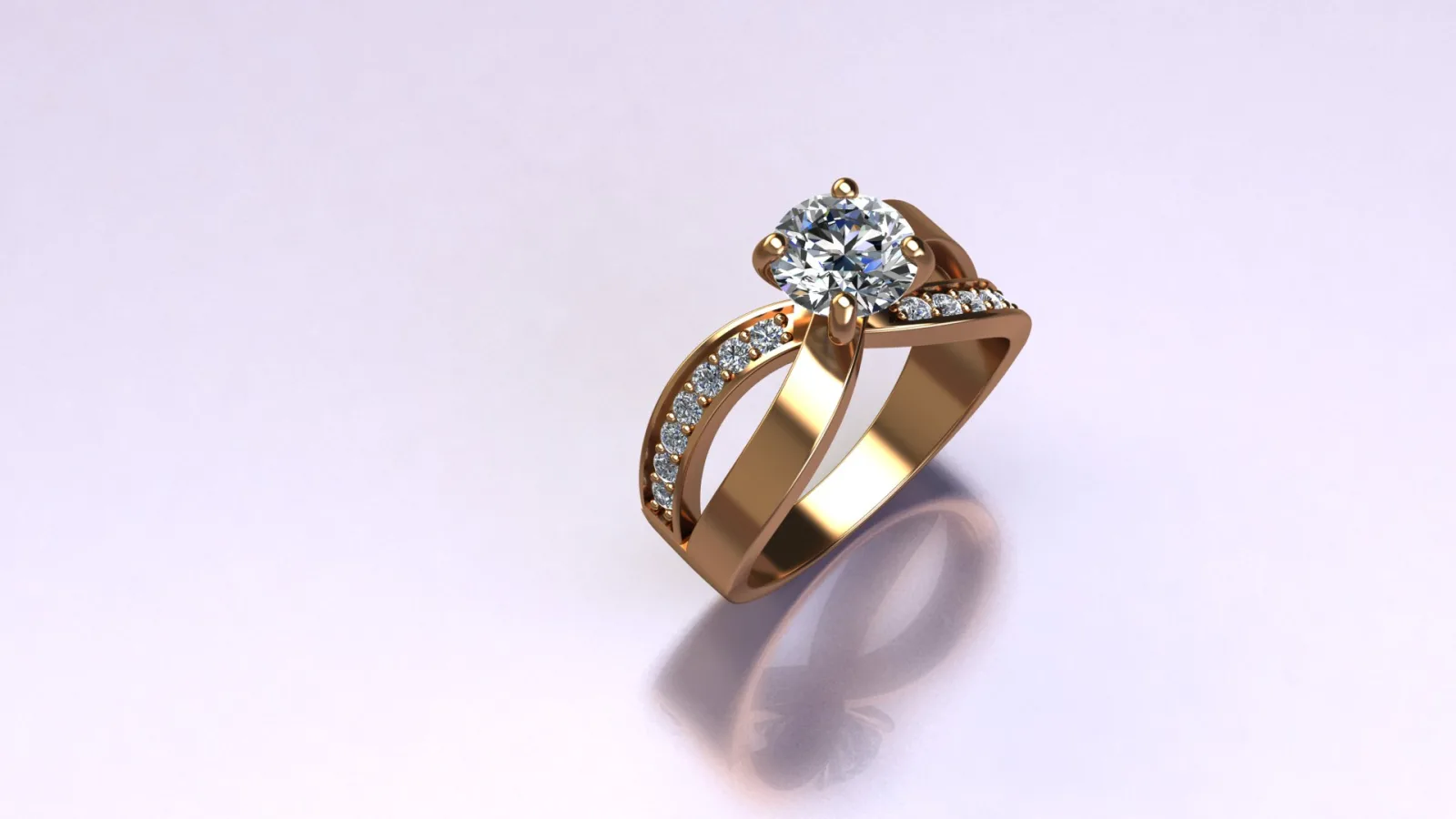 Ring Solitaire Ring 3D Model — image 3