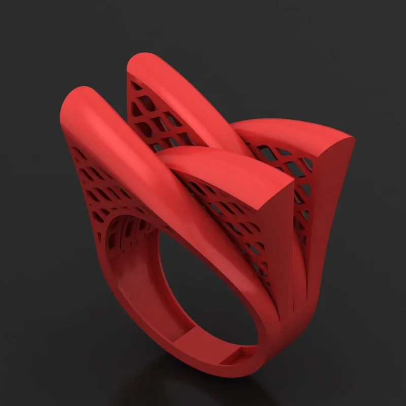 Faceted Mirror Fusion Ring R-T-38 3D Model