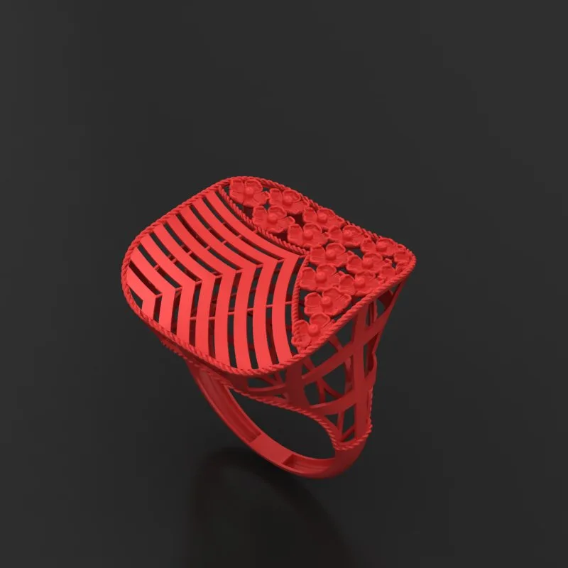 Faceted Mirror Fusion Ring R-T-41 3D Model