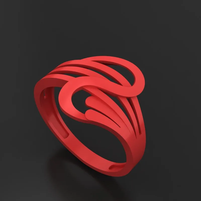 Faceted Mirror Fusion Ring R-T-45 3D Model