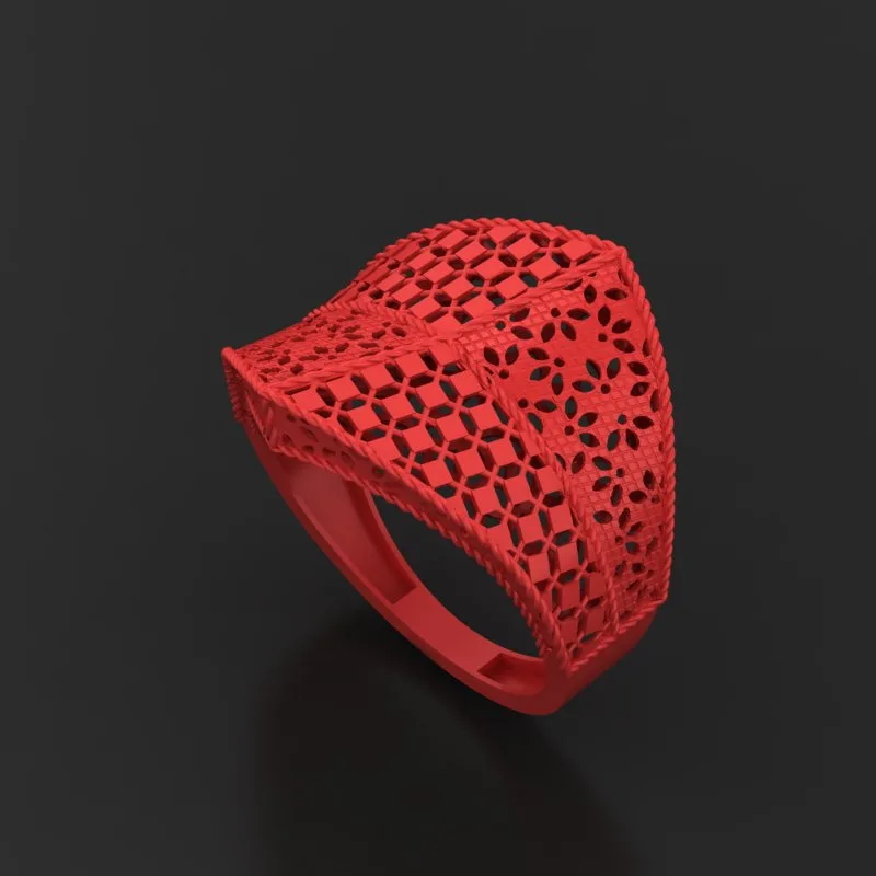 Faceted Mirror Fusion Ring R-T-56 3D Model