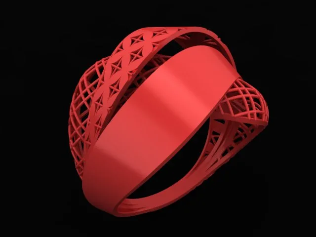 Faceted Mirror Fusion Ring R-T-104 3D Model
