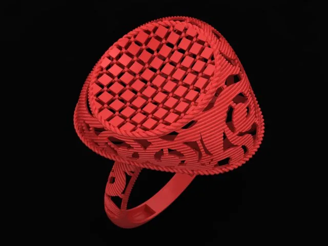 Faceted Mirror Fusion Ring R-T-111 3D Model