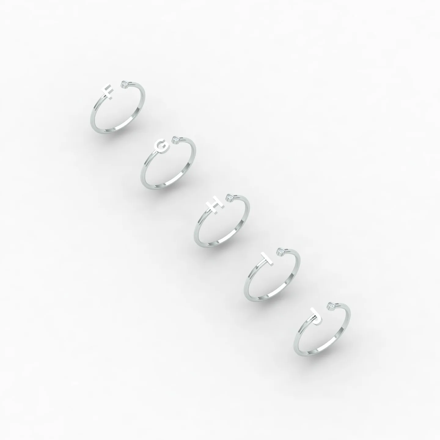 Letters English Ring Code 02 3D Model — image 2