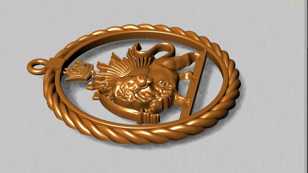 Lion Sun Shayma Medallion 05 3D Model — image 3