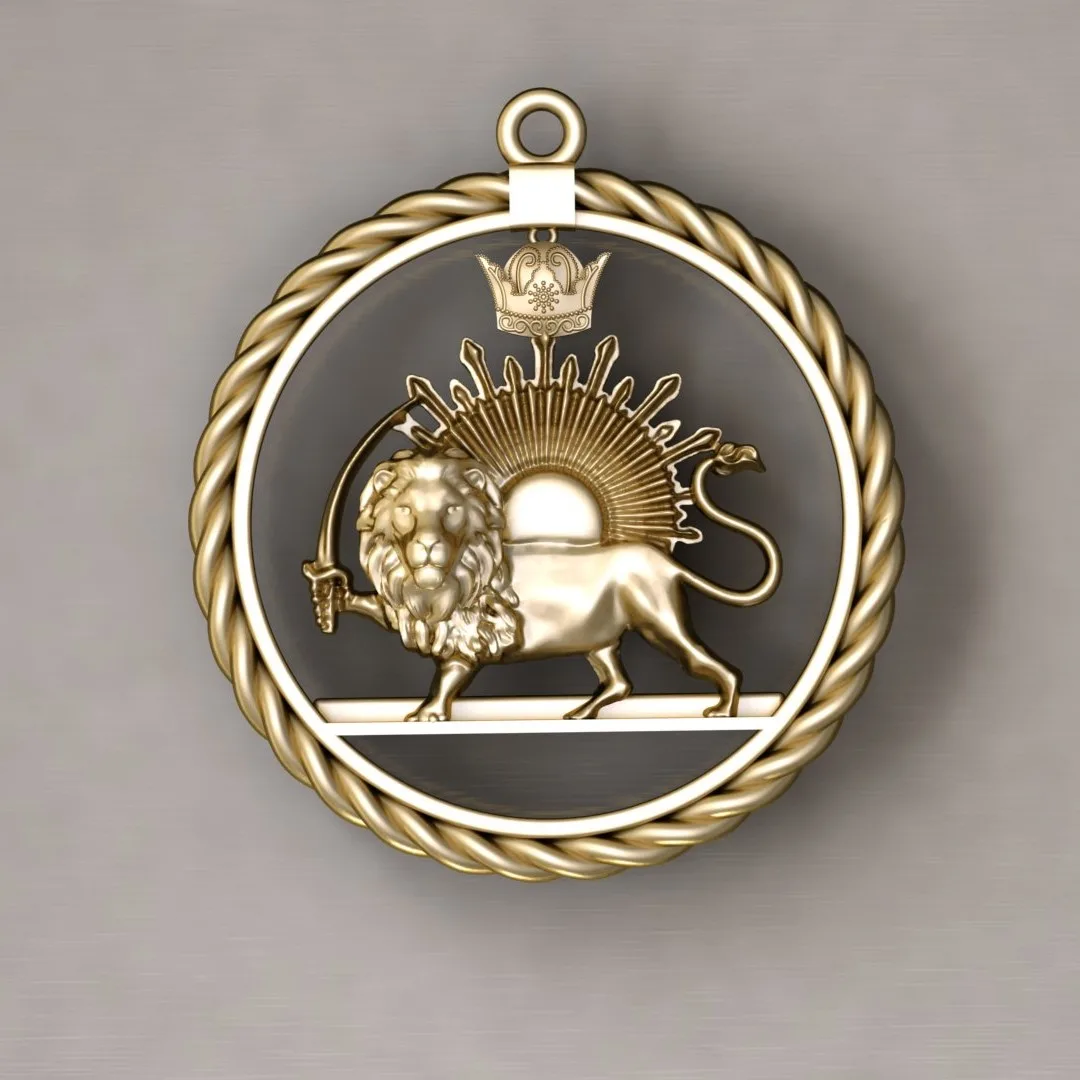 Lion Sun Shayma Medallion 05 3D Model — image 1