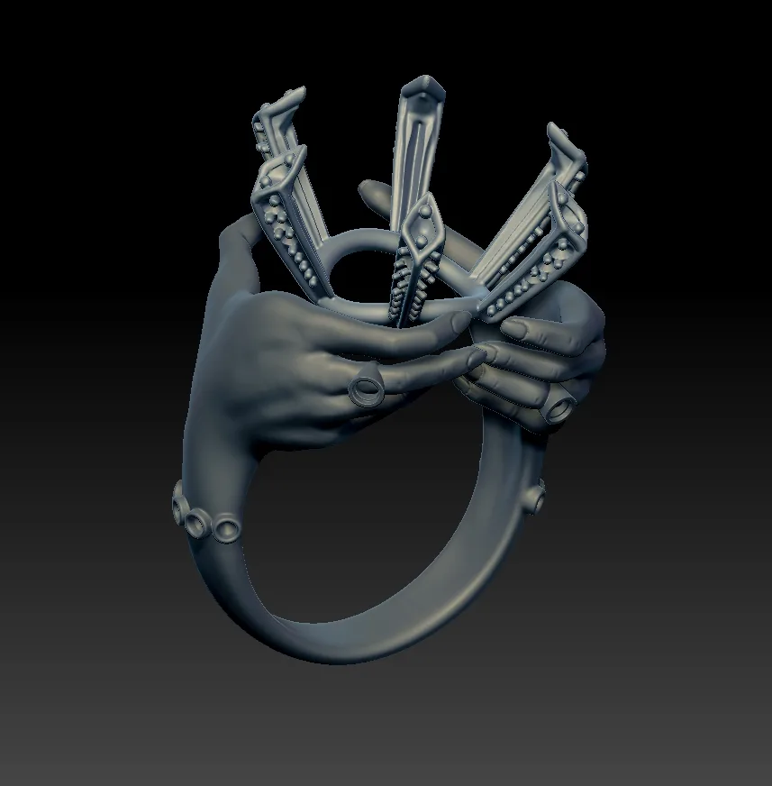 Khashm Wedding Band R-04 3D Model — image 5
