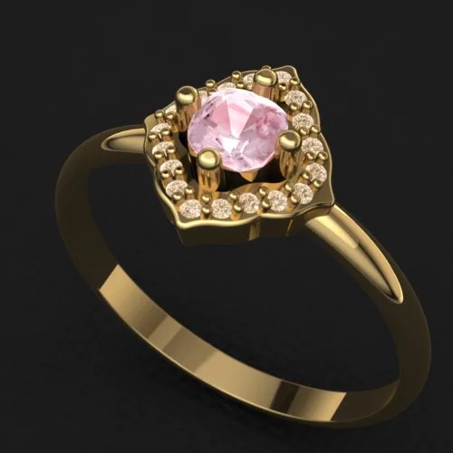 Flower Haloring Ring H01 3D Model — image 7