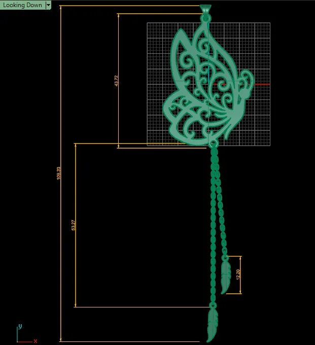 Butterfly Pendant Code 002 3D Model — image 9