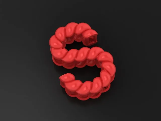 Letter Pendant S Code M-H-02 3D Model — image 2