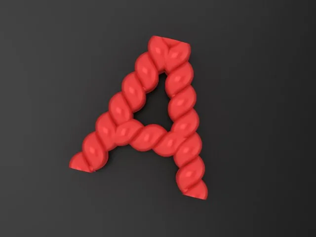 Letter Pendant A Code M-H-07 3D Model — image 2