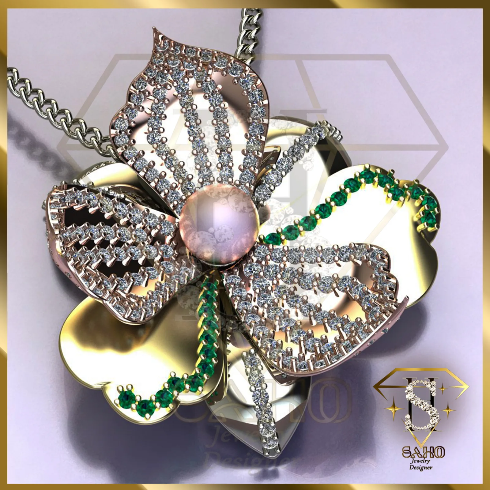 Flower Barjsteh Pendant 3D Model — image 2