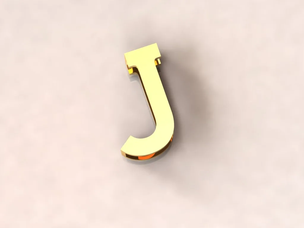 پلاک حروف انگلیسی طلا حروف F تا J — تصویر ۹