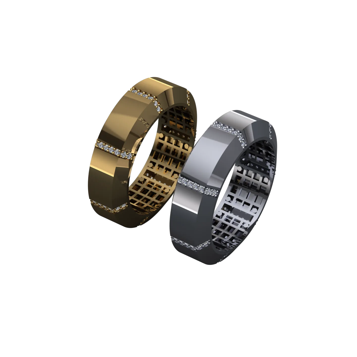 Khor Wedding Band Gemstone 3D Model — image 1