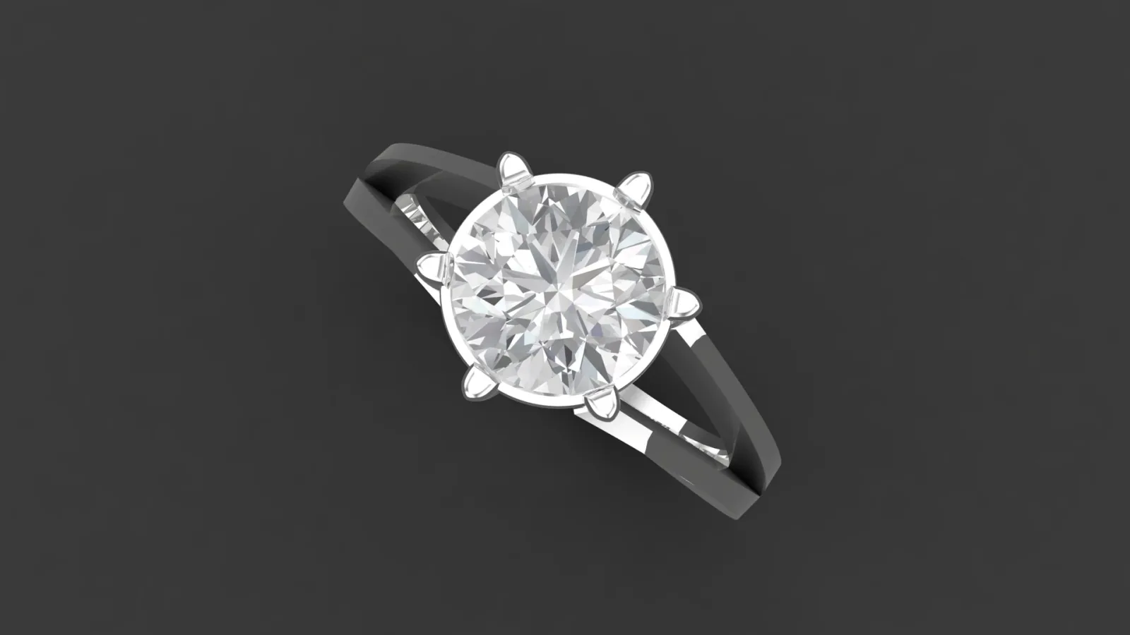 Ring Solitaire Ring model2 3D Model — image 3