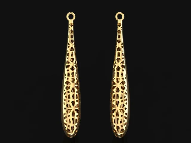 Crystal Earrings Code 6 3D Model