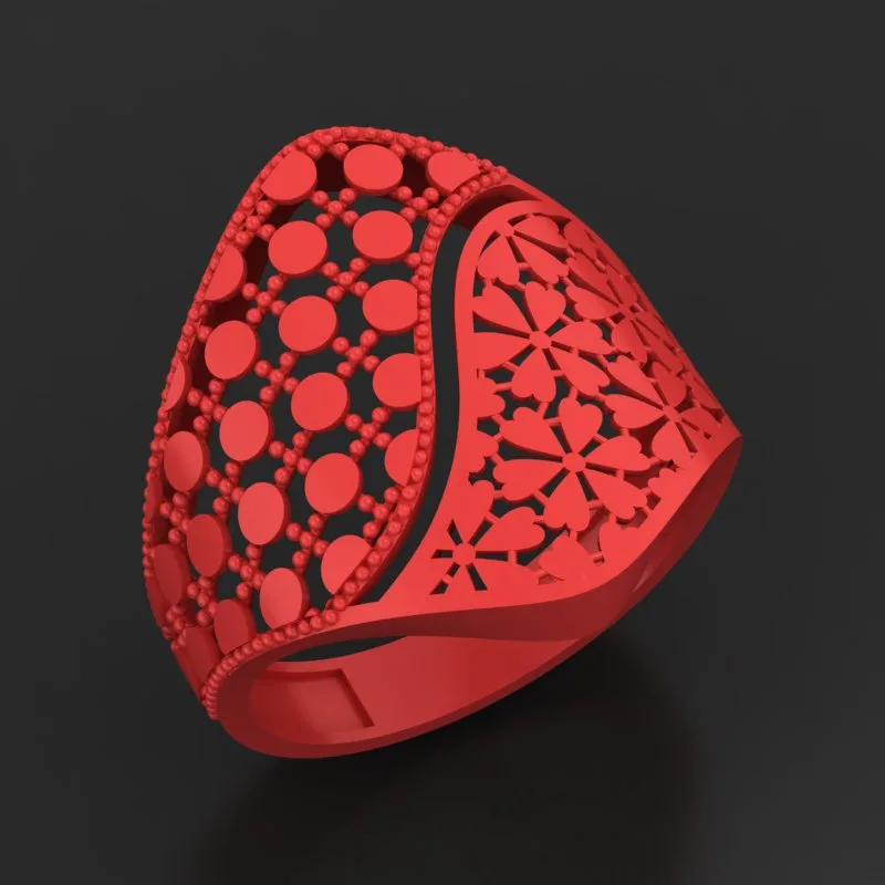 Faceted Mirror Fusion Ring R-T-160 3D Model