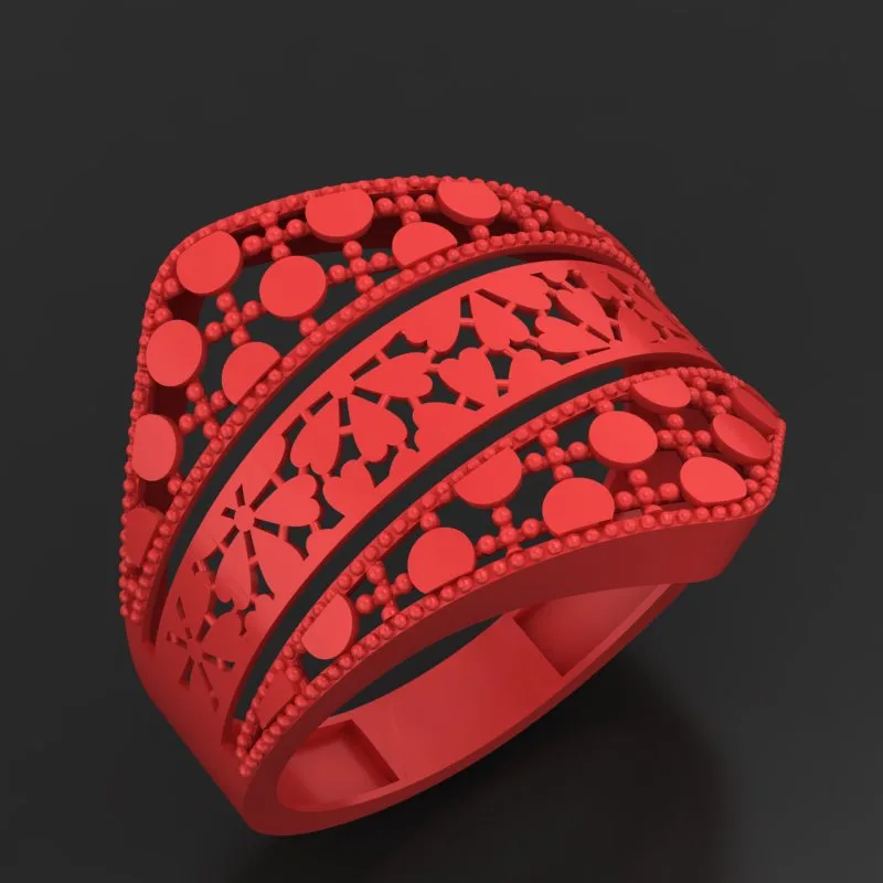 Faceted Mirror Fusion Ring R-T-165 3D Model