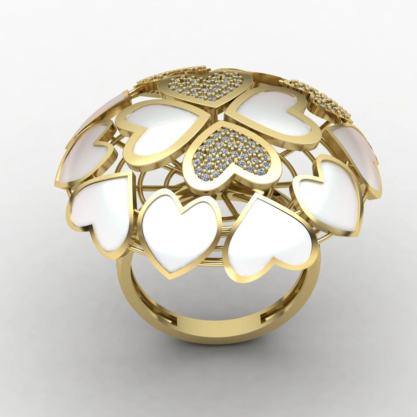 Heart Women's Ring 01 3D Model — image 11