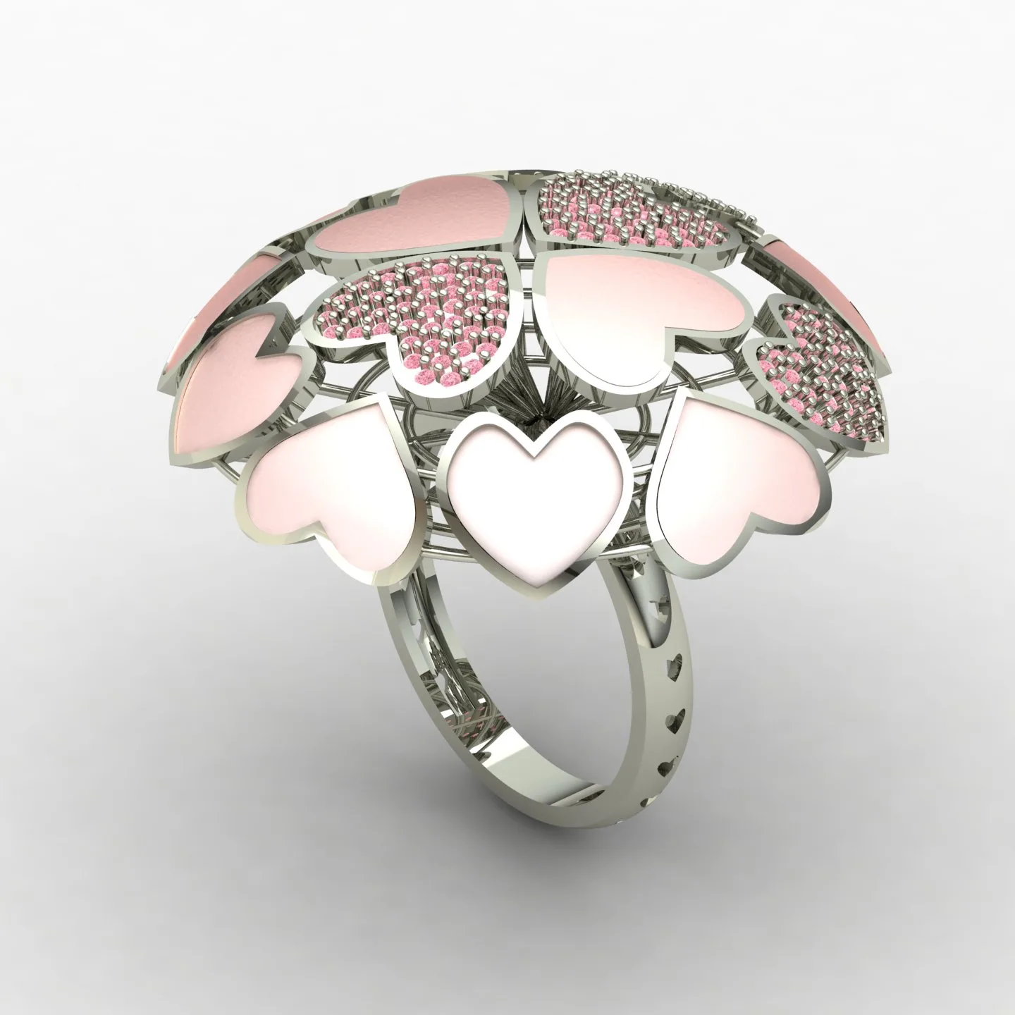 Heart Women's Ring 01 3D Model — image 8