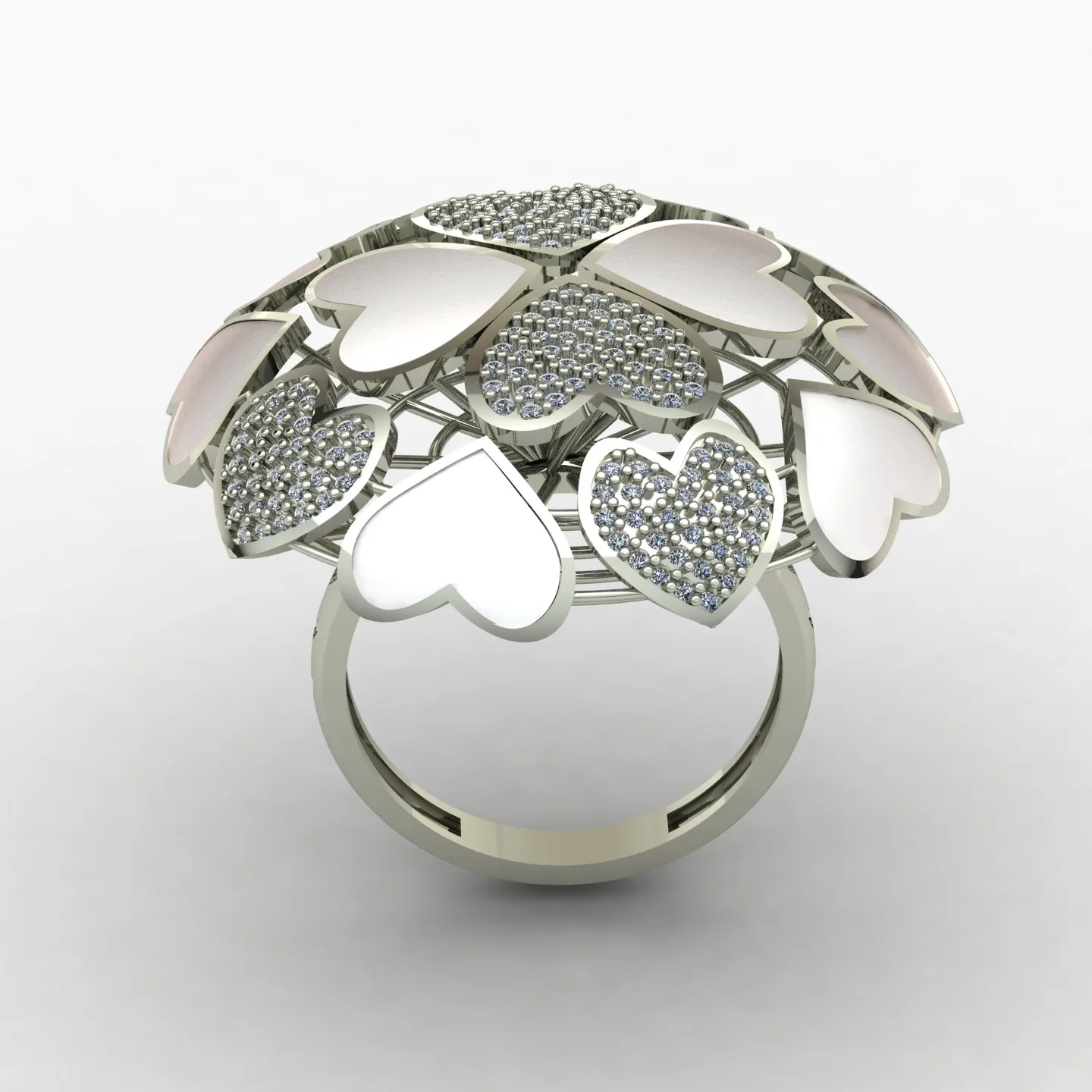 Heart Women's Ring 01 3D Model — image 6