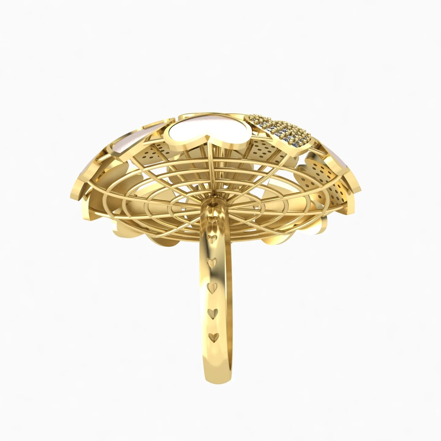 Heart Women's Ring 01 3D Model — image 3