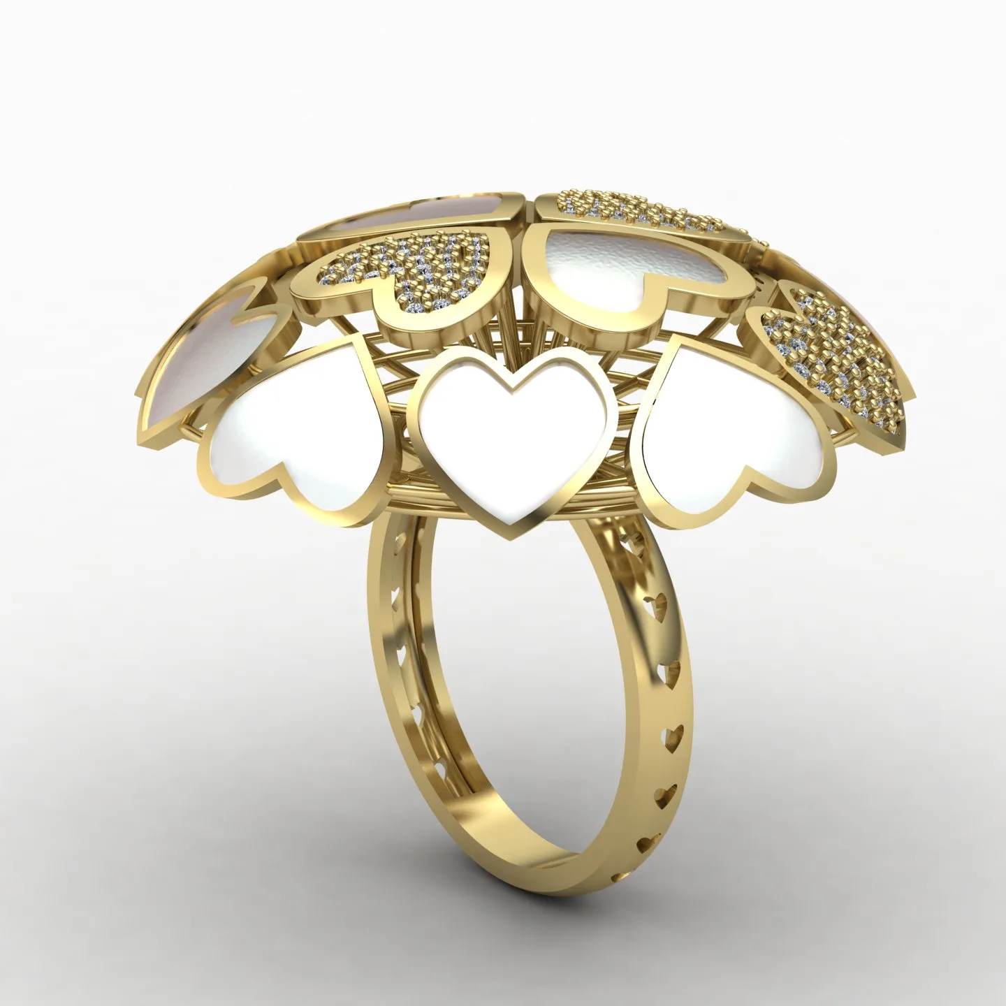 Heart Women's Ring 01 3D Model — image 12