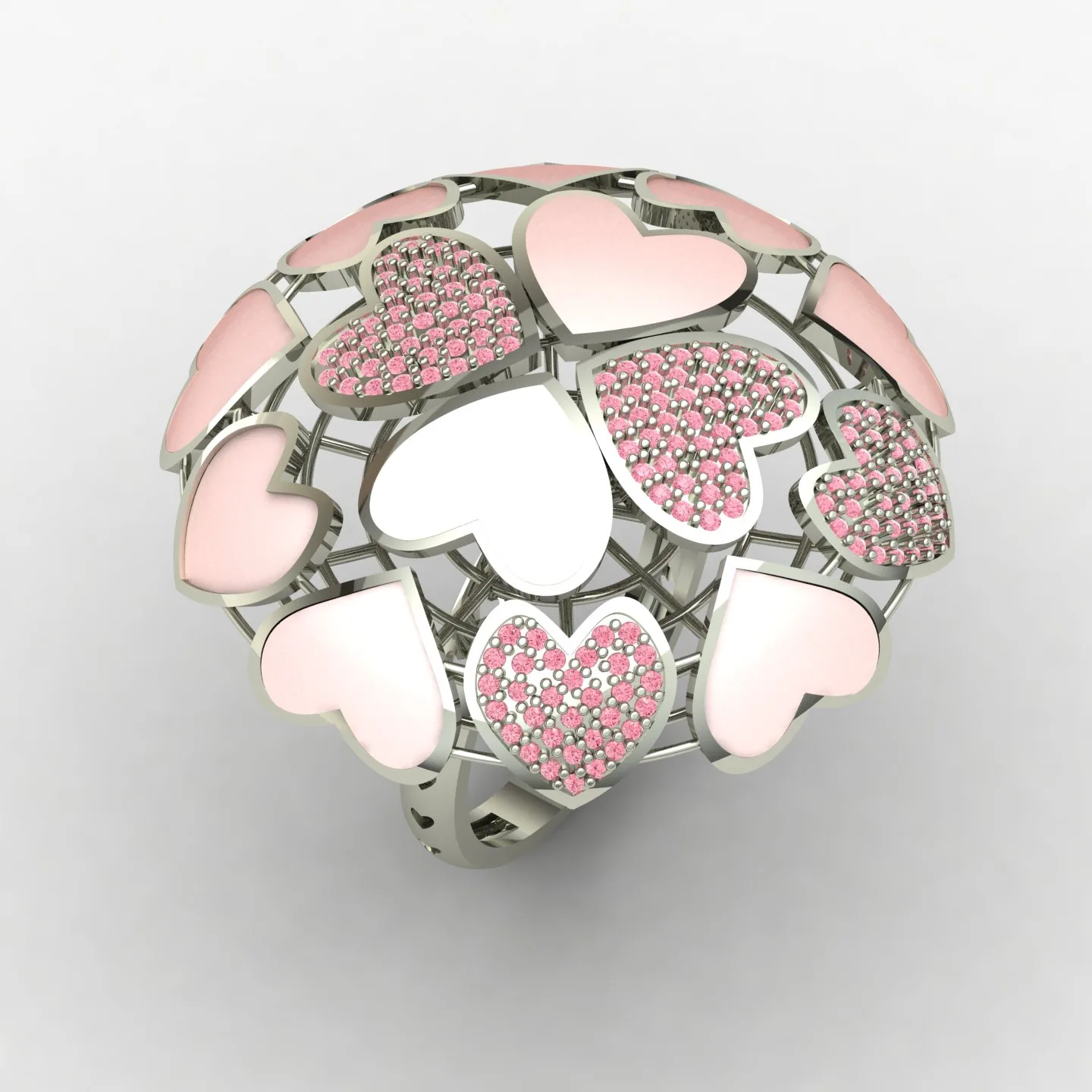 Heart Women's Ring 01 3D Model — image 7