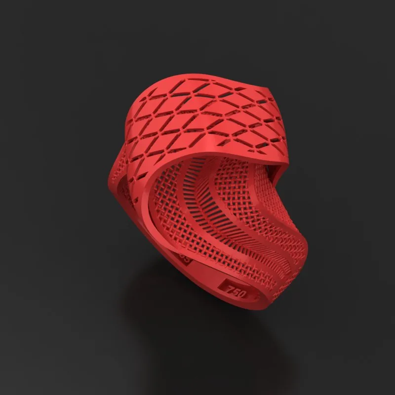 Faceted Mirror Fusion Ring R-T-187 3D Model