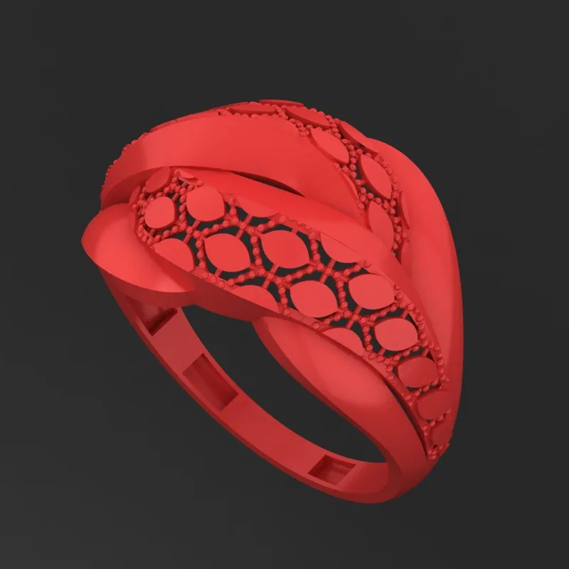 Faceted Mirror Fusion Ring R-T-198 3D Model