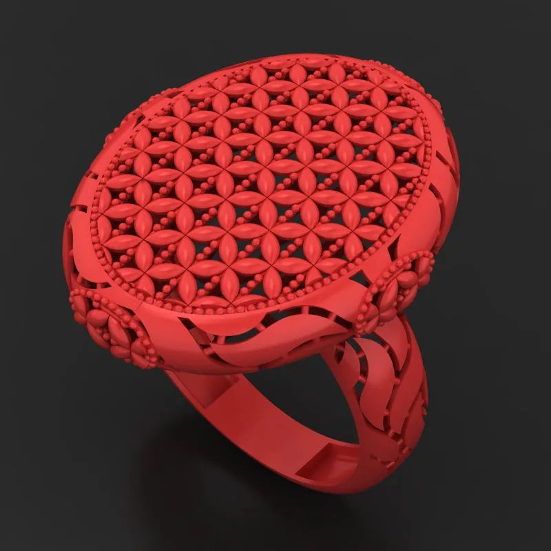 Faceted Mirror Fusion Ring R-T-210 3D Model