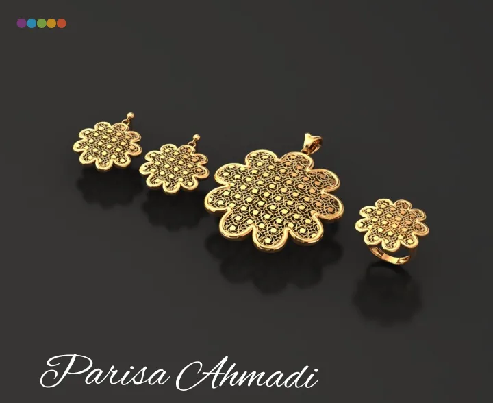 Flower Tarashkhor Bazrg Half Set 3D Model — image 8