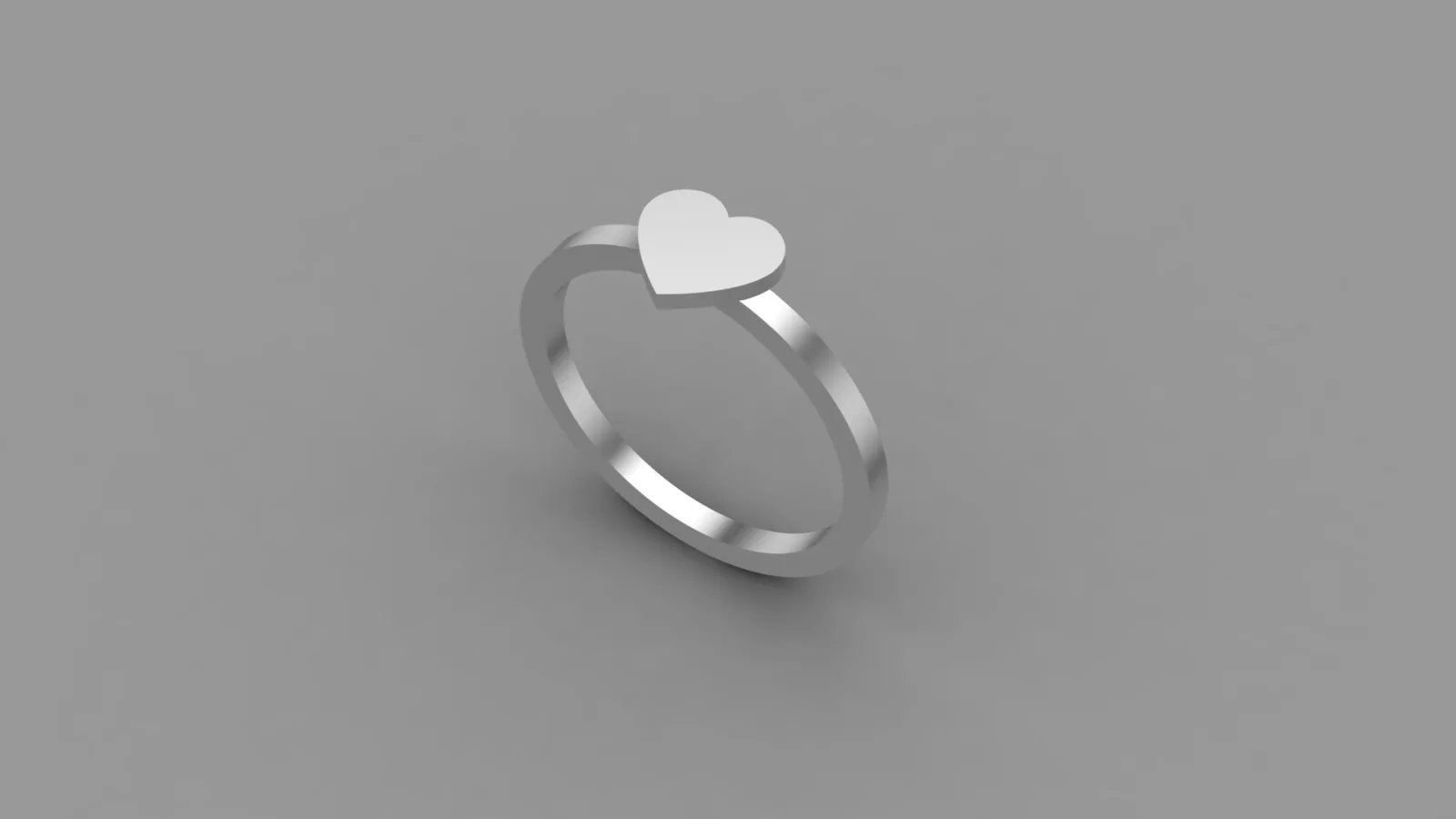 Minimal Heart Ring 3D Model — image 2