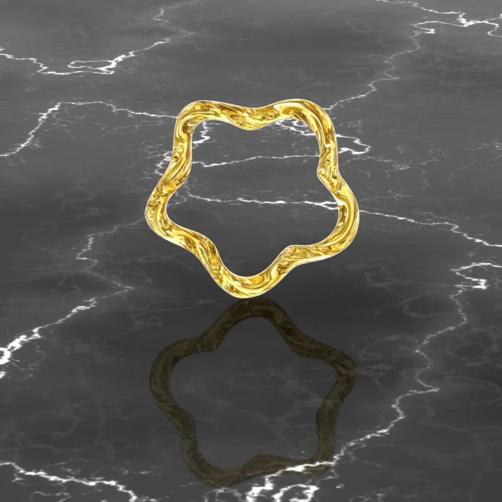 Minimal Spiral Ring design gold saideh Code 5