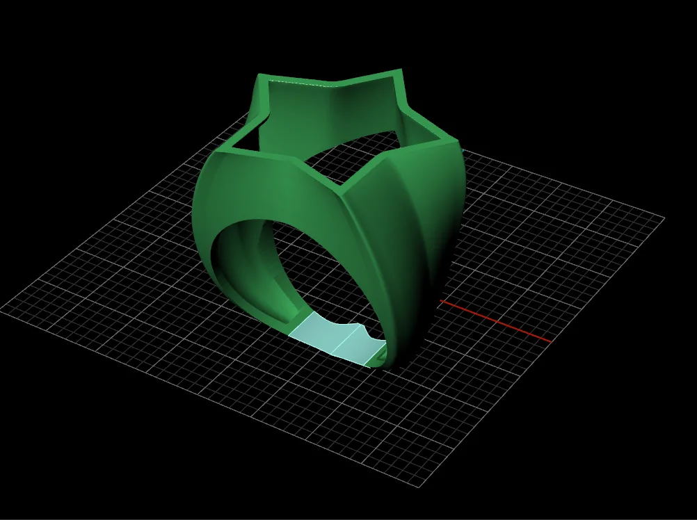 Modern Star Ring 3D Model — image 4